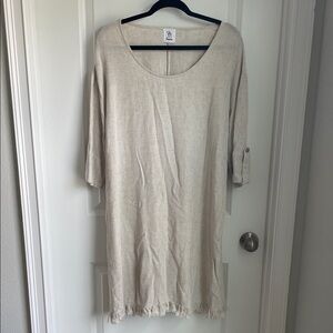 BUNGALOWS Linen Fringe Dress